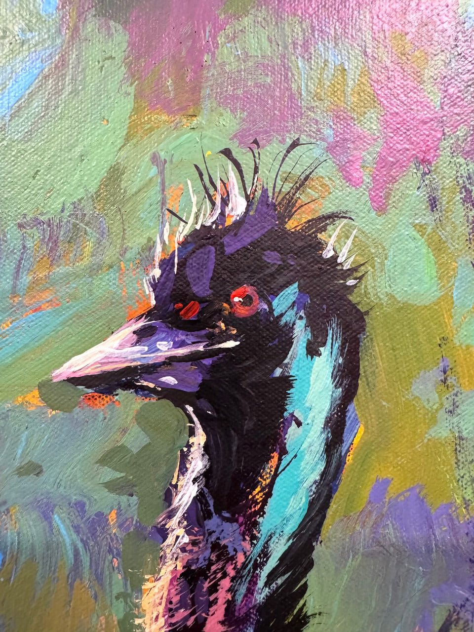 Father Emu with Chicks