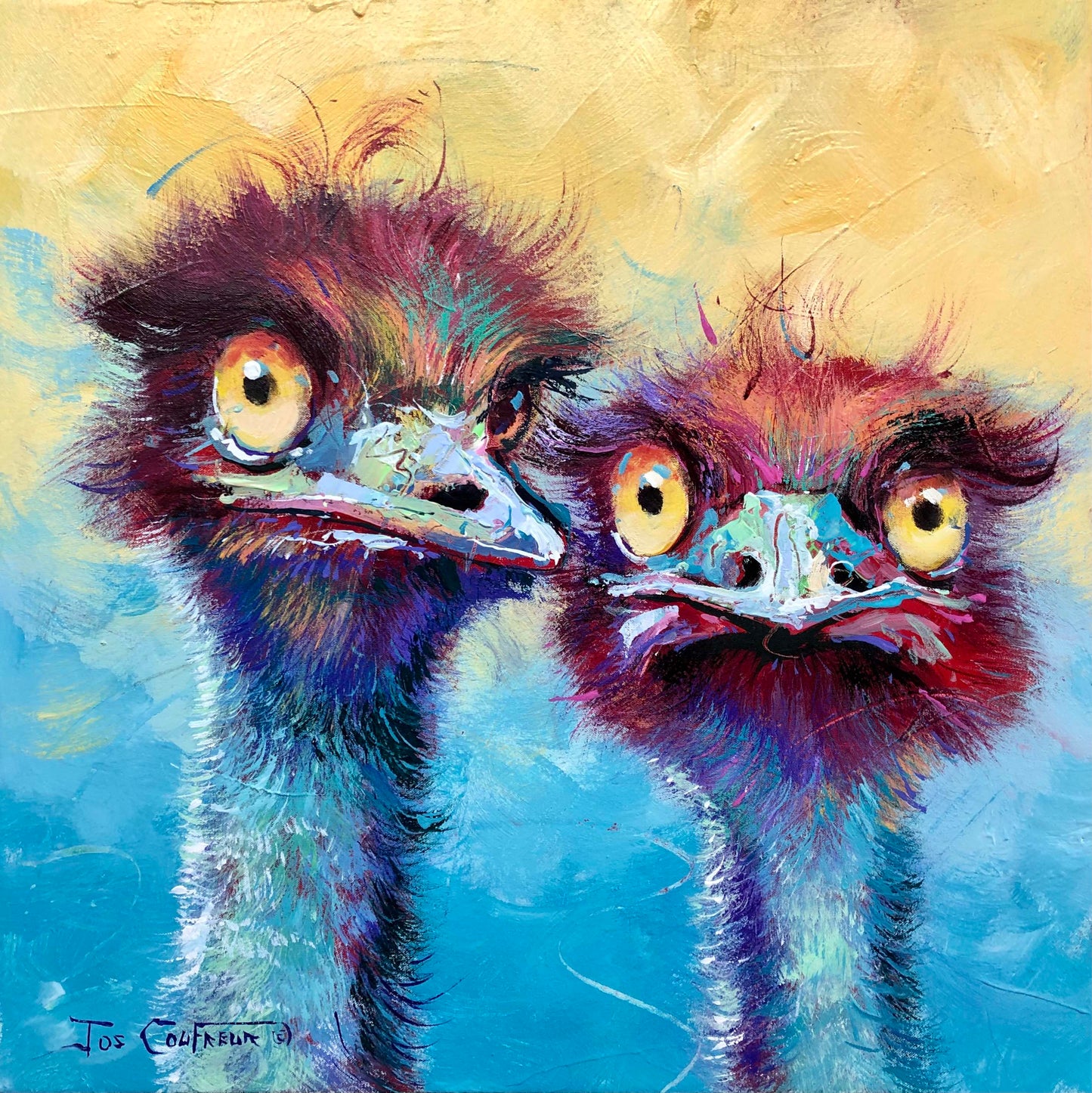 Pair of Emus - Reproduction Print