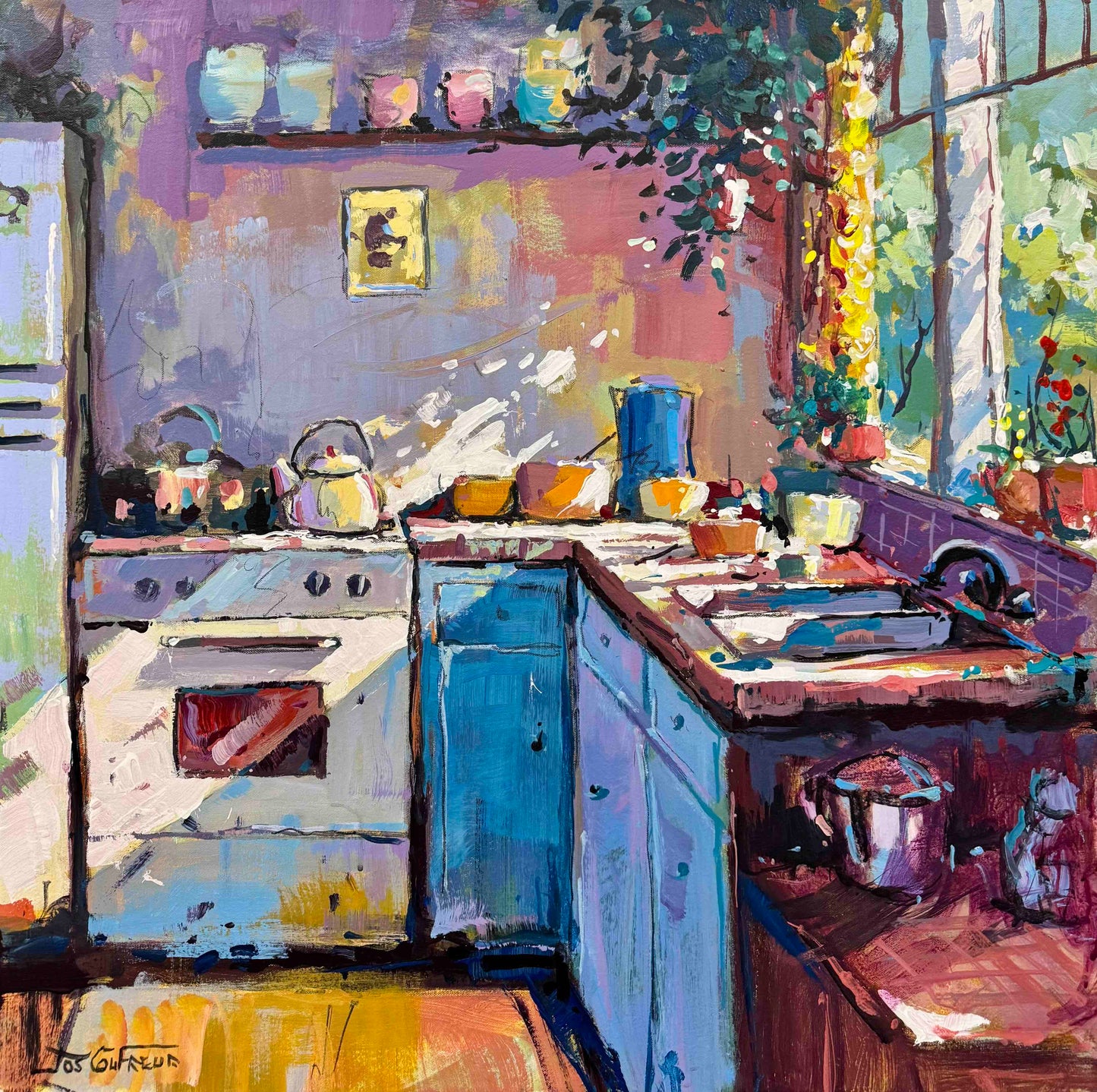 Interior : Blue Jug in the Kitchen - Reproduction Print