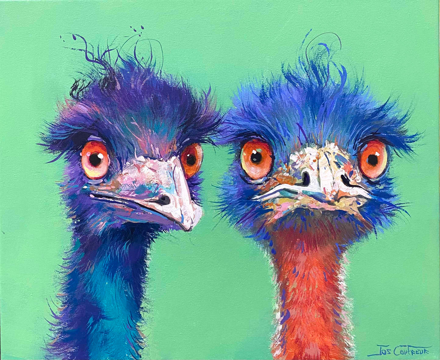 Pair of Emus 2 - Reproduction Print